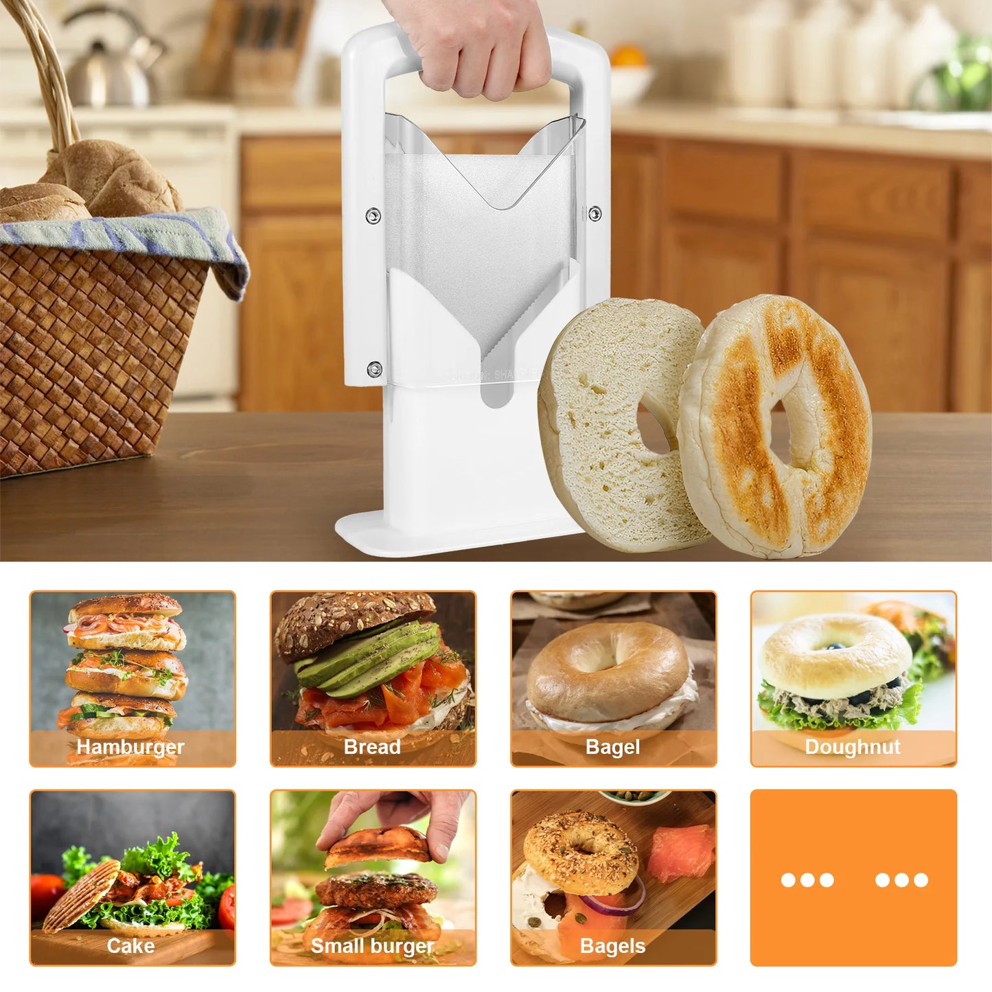 Bagel Slicer com Alça de Segurança