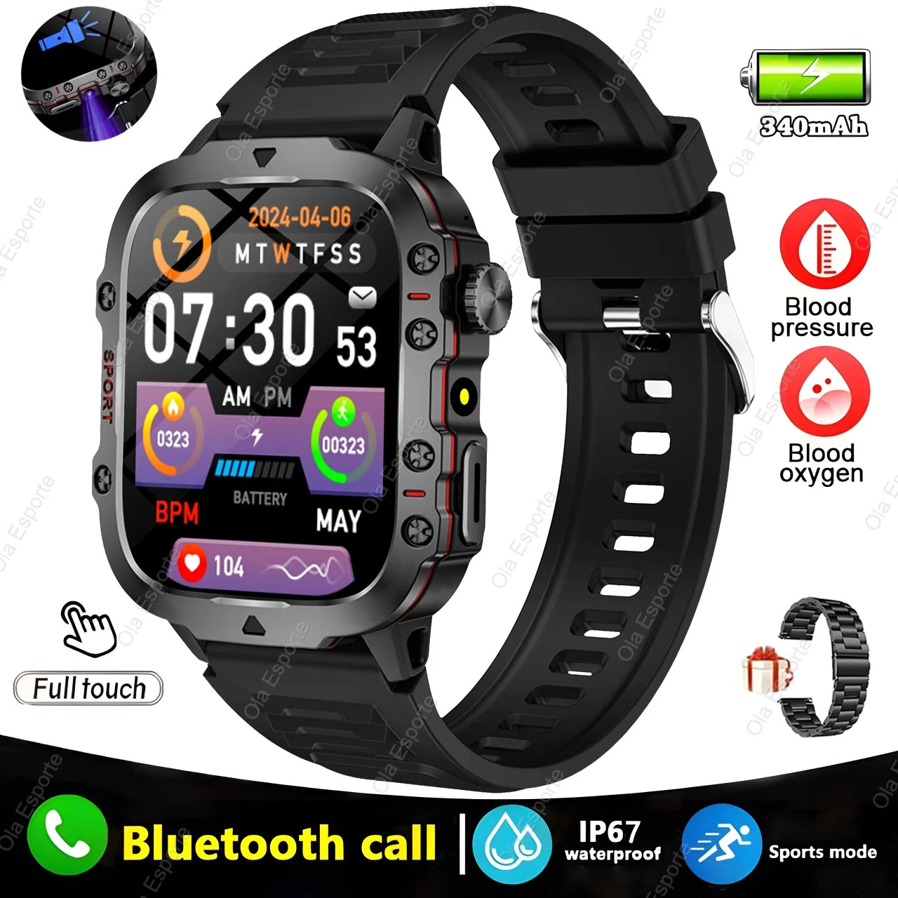 Smart Watch 2025: IP68, 5ATM, Fitness Tracker