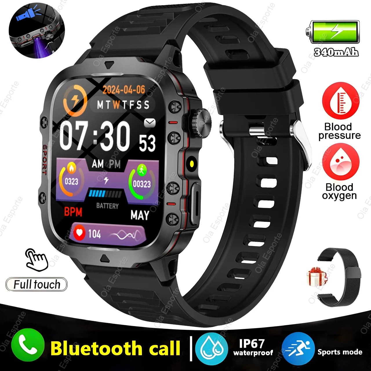 Smart Watch 2025: IP68, 5ATM, Fitness Tracker